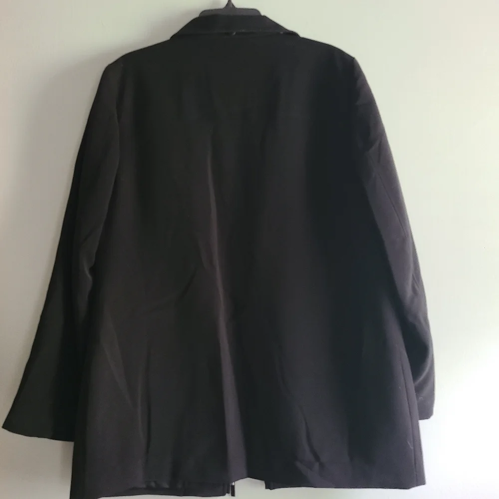 Calvin Klein Jacket Women Medium Black Coat Outdoor Casual Zip Up Polyester.Exc